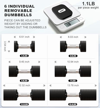 Adjustable Dumbbell Set for Women Men 7.5LB/10LB/15LB/20LB/25LB Each - color: Black, style: 15LB Each [30 LBS Total]