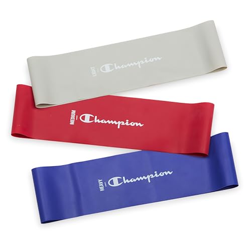 Champion Loop Resistance Bands, 3-Pack (Grey/Red/Blue)