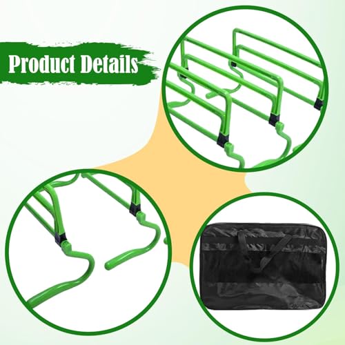 5 Pieces Agility Hurdles Field Training Speed Training Hurdles Fitness Workout Equipment Obstacle Rack Adjustable Height Foldable PVC Suitable for, Green