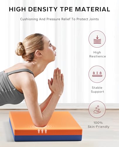 HAPBEAR Exercise Balance Pad - 15"x12" Non-Slip Textured Bottom Stability Training Mat - 2.25" Thick Soft Cushioned Foam for Physical Therapy, Core Training & Home Workouts