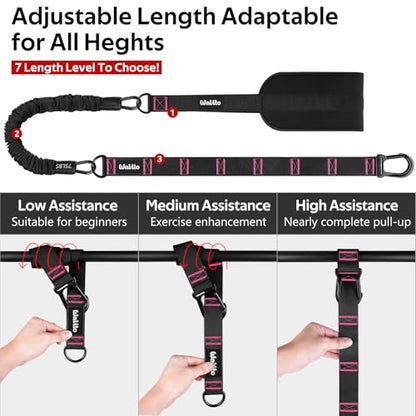Pull Up Assistance Bands Set, Heavy Duty Adjustable Pull Up Assist Band with Feet Rest, Strength Training Bands for Home Gym Fitness, Pull-Up Bar, Calisthenics and Body Stretching