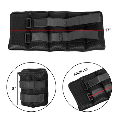 Adjustable ankle and wrist weights, 10 lbs each (1 pair, 20 lbs total) for women and men, with secure straps for walking, running, aerobics, and fitness