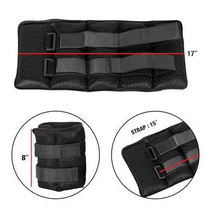 Adjustable ankle and wrist weights, 10 lbs each (1 pair, 20 lbs total) for women and men, with secure straps for walking, running, aerobics, and fitness