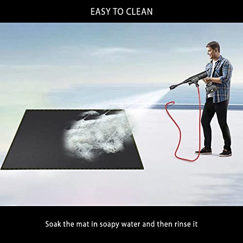 40x60 Inch Under Grill Mat for Outdoor Grill Deck Patio Protector Extra Large Silicone Fireproof Waterproof Oil-Proof Fire Pit Matt BBQ Barbecue Pad - style: 40''x60''