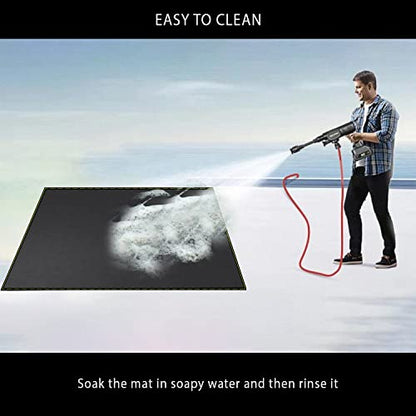 40x60 Inch Under Grill Mat for Outdoor Grill Deck Patio Protector Extra Large Silicone Fireproof Waterproof Oil-Proof Fire Pit Matt BBQ Barbecue Pad - style: 40''x60''