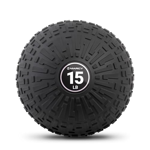 Marcy Slam Ball, 10–50 lbs Dead Weight, Non-Bounce, Sand-Filled Medicine Ball with Durable PVC Shell & Textured Grip for Slams, Tosses, Core & Full Body Training - size: 15 lb