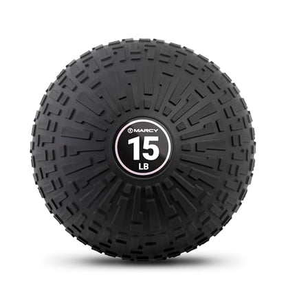 Marcy Slam Ball, 10–50 lbs Dead Weight, Non-Bounce, Sand-Filled Medicine Ball with Durable PVC Shell & Textured Grip for Slams, Tosses, Core & Full Body Training - size: 15 lb