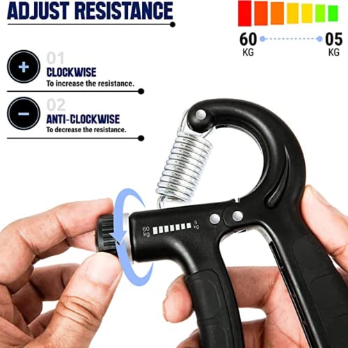 FRASSER [Upgraded Version] Hand Grip Strengthener with Counter, Adjustable Resistance 10Lbs-132Lbs, Non-Slip Gripper for Wrist Strength, Forearm Exercise, Muscle Building and Injury Recoveries