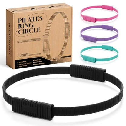 Pilates Ring, Silicone Magic Pilates Rings, Lightweight & Durable Flexible Fitness Circle Exercise Equipment for Toning Arms, Thighs,Legs, Core,Yoga & Physical Therapy