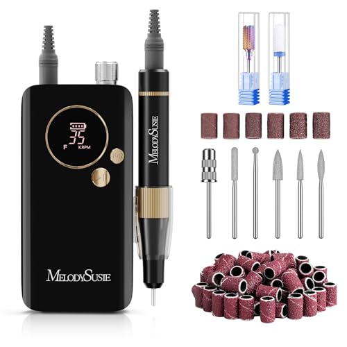 MelodySusie 35000RPM Lightweight Clip-On SM200F Nail Drill Cordless - color: Black