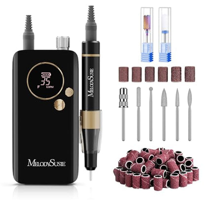 MelodySusie 35000RPM Lightweight Clip-On SM200F Nail Drill Cordless - color: Black