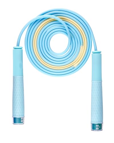 YUEDONG Speed Jump Rope, Dual Bearings, Fingerprint Grip, Kids Adults - color: BLUE