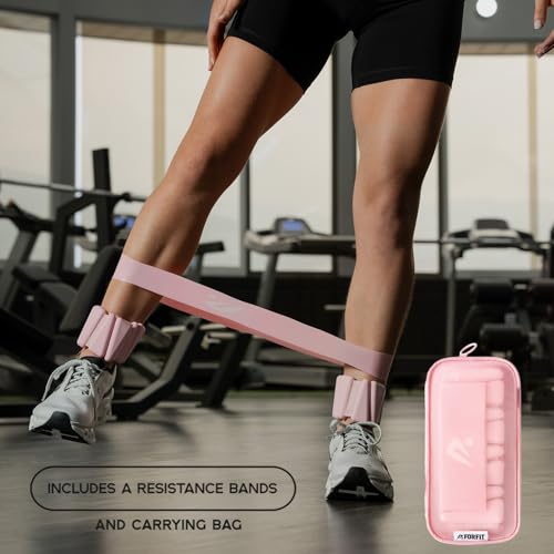 FORFIT | Wrist Weights | Ankle Weights for Women and Men - 2LB Pair (1LB Each) with Resistance Bands | Weights Dumbbells set for Yoga, Pilates, Physical Therapy, Walking | Adjustable Dumbbells Sets for Gym & Home