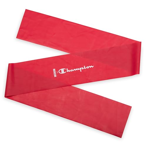 Champion Flat Resistance Bands (Pack of 3, Grey/Red/Blue), Light/Medium/Heavy, Rubber + Latex Exercise Bands, Odor-Free, for Strength Training, Physical Therapy & Gym Workout, Includes Exercise Guide
