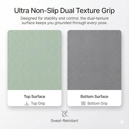 Premium TPE Yoga Mat 6mm Info Swipe – Eco-Friendly Non-Slip, Odor-Free, Lightweight & Durable | SGS Tested, REACH Compliant, GRS Certified | 72"x24" with Carrying Strap