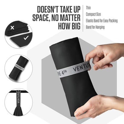 VENTURE 4TH Quick Dry Towel - Microfiber Travel Towel for Camping, Hiking, Gym, Beach - Lightweight, Packable, Compact Backpacking Companion - Black Large - color: Black, size: 60.00" x 31.50"