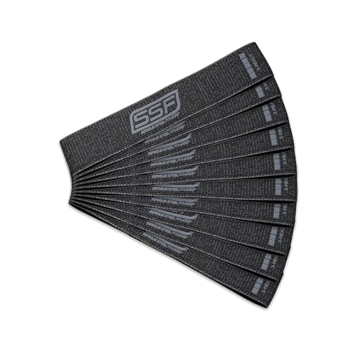 Serious Steel Fitness Fabric Mini Loop Non-Slip Resistance Band Set | Warm-Up, Physical Therapy, Glute Training, Speed and Agility Exercise Bands - color: Level 5 - X-Heavy (Black)