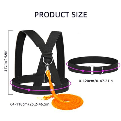 Resistance Explosive Training Set Help to Improve Power, Strength, Agility, Track and Field for Football Baseball Running Basketball Multi-Directional Equipment - color: OR-6.6ft