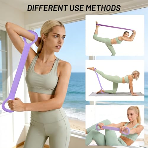 Figure 8 Exercise Bands,8 Shaped Resistance Band,Set of 3 Resistance Bands for Arms with Handles for Working Out,Arm,Back,Leg,Shoulder Training Elastic Ropes,Therapy, Pilates, Home Workout Equipment