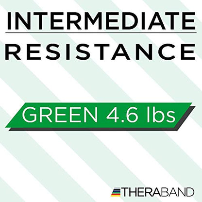 THERABAND Resistance Band Loop, Professional Latex Mini Band for Lower Pilates, Crossfit, Yoga, Stretching, Therapy, Strength Training without Weights, 18 Inch, Green, Heavy, Intermediate Level 1 - color: Green - Heavy, size: 18 Inch