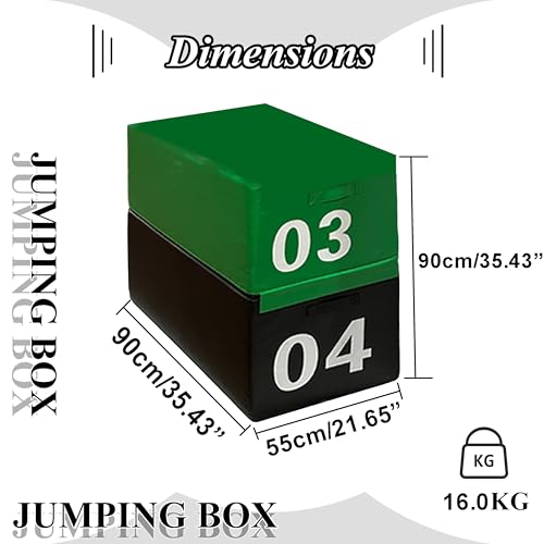 4 in 1 Foam Plyometric Box, Adjustable Height Soft Foam Jump Box Set, Non-Slip, Durable, Easy-to-Clean Soft Training Box, Suitable for Gyms, Home, Jumping, etc.(Size:03+04（90 * 55 * 90cm）) - size: 03+04（90*55*90cm）