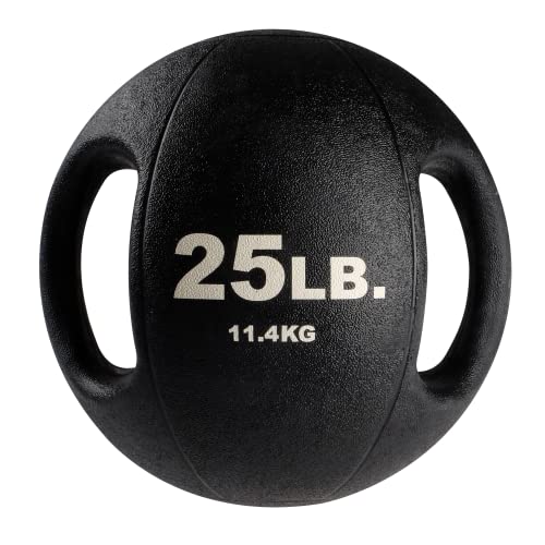 Body-Solid Exercise Medicine Balls, Heavy-Duty Non Slip Rubber Grip with Dual Handles Medicine Ball for Weights Training, Weightlifting & Core Workouts - size: 25 lbs.