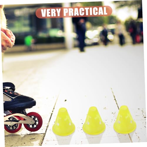 12pcs Small Roller Skate Practice Cones for Skating Training High Fluorescent Durable Agility Markers with Flat Bottom and Stable for Outdoor Sports Drills