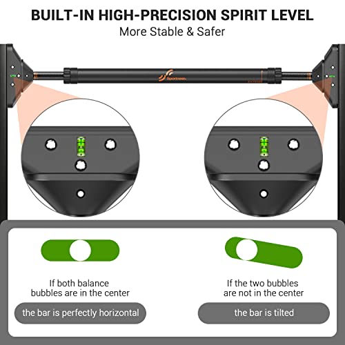 Sportneer Pull Up Bar Without Screws and 5 Levels Resistance Bands