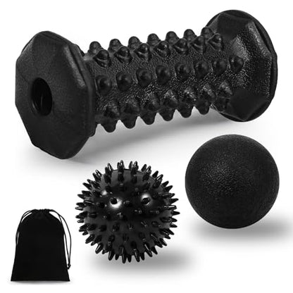 Plantar Fasciitis Relief,Foot Roller Massager,Massage Lacrosse Ball,Spiky Ball Therapy Set for Relieve Plantar Fasciitis,Foot Arch and Heel Pain,Neuropathy Pain Relief Feet,Deep Tissue Muscle Massage