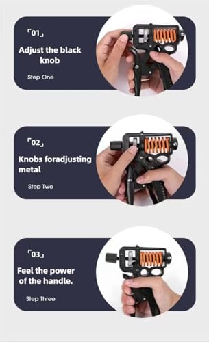 Grip Strength Trainer 11-360LBS - Ergonomic Forearm Strengthener for Fitness/Rehabilitation/Rock Climbing