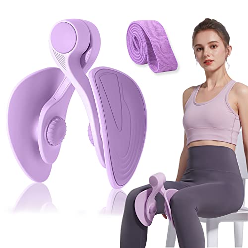 Pelvic Floor Exercise Devices, Inner Thigh Kegel Exerciser, Kegel Trainer for Postpartum Rehabilitation, Exerciser of Thigh at Home, Hip Under Desk Exercise Men Women with Band