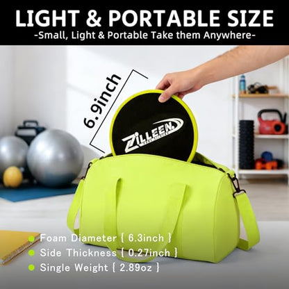 ZILLEEN Exercise Sliders for Working Out Fitness Discs for Pilates Women Men, 2 Pack - color: Yellow