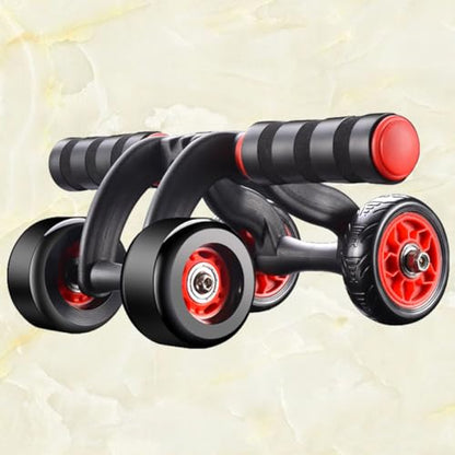 Hemobllo Automatic Rebound Four-wheel Ab Roller Wheel with Knee Mat, Silent Fitness Exercise Device for Core Workout and Abdominal Toning at Home