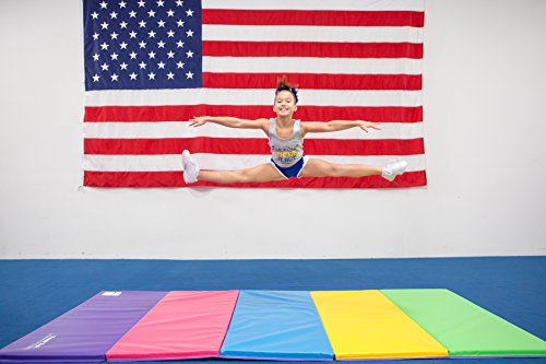 Tumbl Trak Gymnastics Folding Tumbling Panel Mat - color: Flower, size: 5'x10'x1.38"