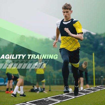 Rubber Agility Ladder Non-Slip Rubber Speed Agility Training Ladder Pad for Soccer Football Footwork Training Equipment for Fitness Boxing Sports Quick Exercise Gym Workout