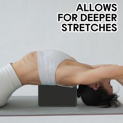 Yoga Block - Unsupported Latex Eva foam - Soft non slip surface with bevel for yoga, pilates, meditation - Yoga accessories for stability, balance and deep stretching