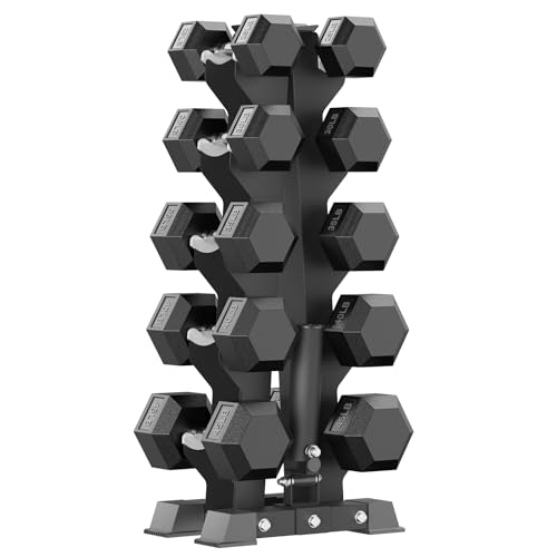 Hex Dumbbell Sets with Rack, 85-560lb Dumbbell Weight Set & Storage Rack - size: 350lb(25, 30, 35, 40, 45lb)x2 & T-Bar Rack