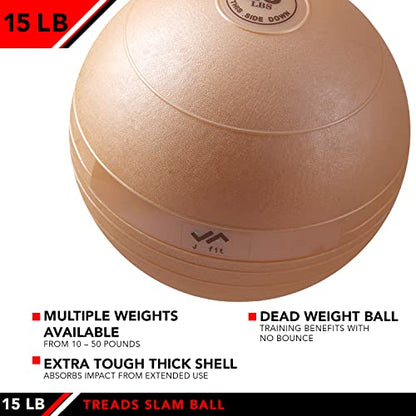 JFIT Slam Ball – Build Strength - Endurance & Power | Superior Grip | Sand-Filled Core | Indoor & Outdoor Use