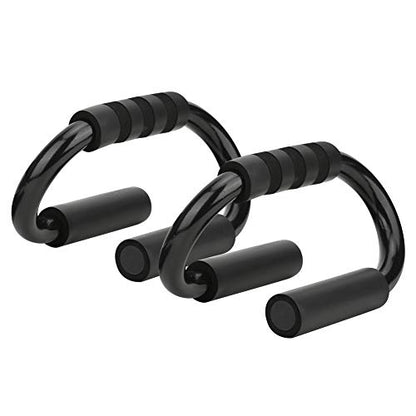 S Shape Push Up Bar Bracket, Foam Exercise Training, 2 Pieces, Black - Adjustable Position, Lightweight and Sturdy, Indoor Fitness for Men and Women
