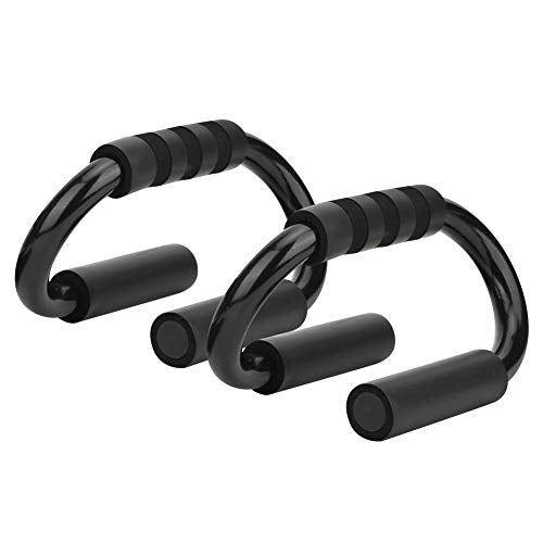 S Shape Push Up Bar Bracket, Foam Exercise Training, 2 Pieces, Black - Adjustable Position, Lightweight and Sturdy, Indoor Fitness for Men and Women