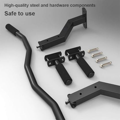 Wall-Mounted Pull-Up Bar, Heavy-Duty Steel Fitness Bar With Non-Slip Handles, Multi-Grip Home Gym Equipment, Supports 250kg Load