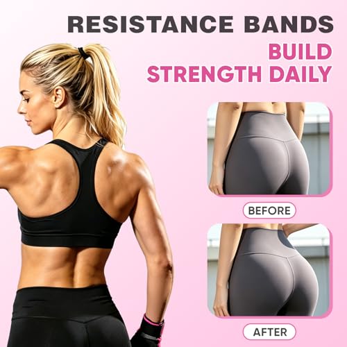 OKbulter Resistance Bands for Working Out, 3 Levels Exercise Bands Set for Legs, Hips, Strength Training, Pilates, Yoga and Rehab for Women & Men