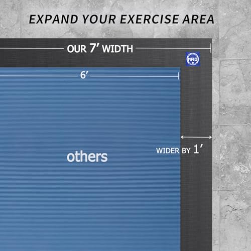 MRO Extra Large Exercise Mat 12'x7'/9'x7'/7'x7'/7'x5'(7mm) - color: Black, size: 7*9 FT