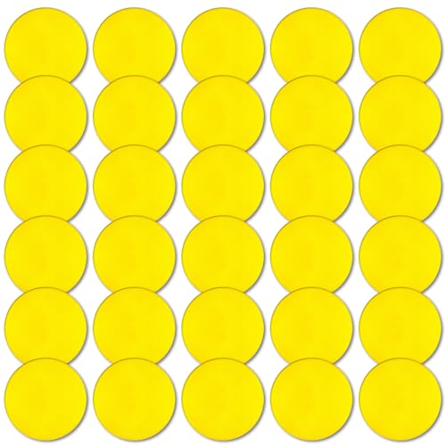 Poly Spot Markers 4inch/9 inch Non-Slip Rubber Agility Markers Flat Field Cones Floor Dots for Football, Soccer, Basketball Training Markers, School Activities, Exercise Drills, Social Distancing - style: 9inch 30Pcs(Yellow)