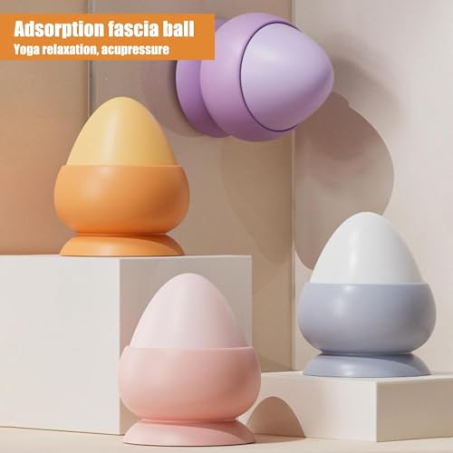 Trigger Point Massage Ball 1 Pcs Silicone Wall Mount Myofascial Release Ball Cone and Cupping 2 in 1 for Back, Neck, Feet, Leg Deep Tissue Self Massage Tool (Gray) - color: Gray