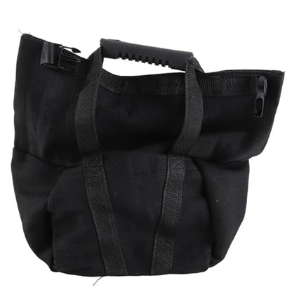 Fitness Sandbag with Handles for Weightlifting and Strength Training Empty Canvas Workout Power Bag (Black)