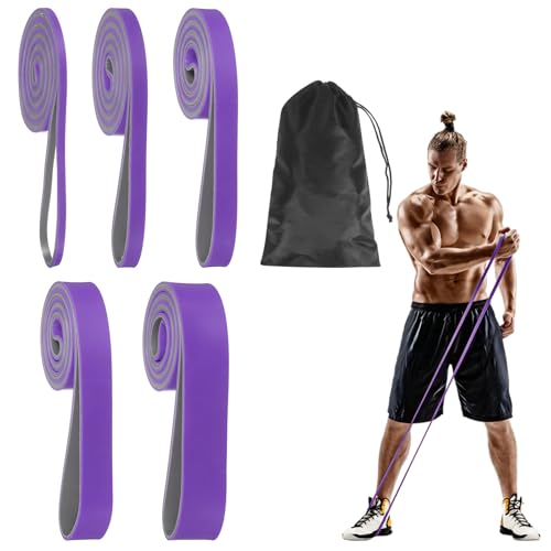 Resistance Bands for Working Out, Pull Up Bands, Pull Up Assistance Straps with Carry Bag for Home/Gym - color: Purple/Gray