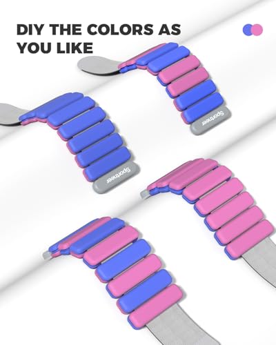 Sportneer Wrist & Ankle Weights for Women Men 4 lbs (2 lb Each) Adjustable Silicone Weighted Bracelet Set for Gym Yoga Pilates Cardio Strength Training Wearable Arm Hand Workout Weights