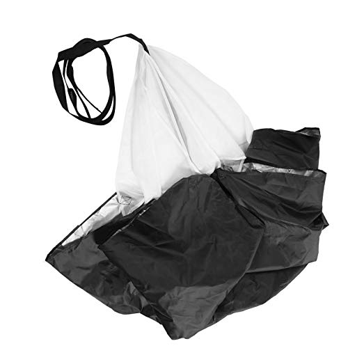 Running Parachute Speed Training, Speed Training Equipment Running Parachute Adjustable Waistband Pongee Coating Drag Running Speed Training Parachute for Sports (Black)