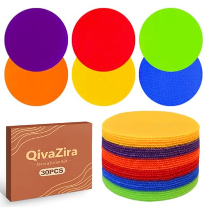 30 Pack Poly Spots Markers 4 Inch Non Slip Rubber Floor Dots for Classroom Gym Agility Training Carpet Spot Markers for Kids Students Sitting Teaching Aids Sports Equipment